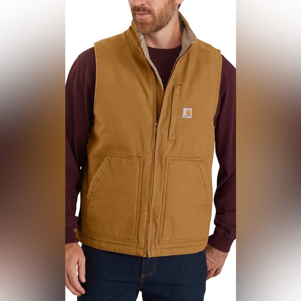 Carhartt Men's Sherpa Lined Mock Neck Vest Size 2XL